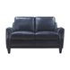 Ashton Midnight Blue 59" Top Grain Leather Loveseat with Nailhead Trim