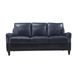 Ashton Midnight Blue 82" Top Grain Leather Sofa with Nailhead Trim