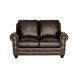 Brookstone Chocolate 61" Leather Loveseat with Nailhead Trim