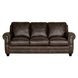Brookstone Chocolate 86" Leather Sofa with Nailhead Trim