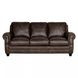 Brookstone Chocolate Leather Living Room Set with Nailhead Trim