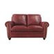 Westfield Cherry 62" Leather Loveseat with Nailhead Trim
