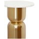 Alina Gold and White Round Marble Top Side Table