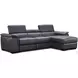 Allegra Slate Gray Leather Power Reclining RAF Sectional