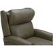 Amber Oasis Olive Leather Power Recliner with USB Charging
