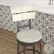 Wilson White And Middle Gray 24" Swivel Stool with Back