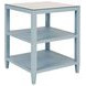 Amie Light Blue Square Glass Top Side Table
