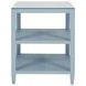 Amie Light Blue Square Glass Top Side Table