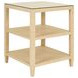 Amie Natural Square Glass Top Side Table