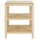 Amie Natural Square Glass Top Side Table