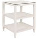 Amie White Square Glass Top Side Table
