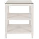 Amie White Square Glass Top Side Table