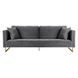 Lenox Gray Velvet Modern 90" Sofa