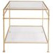 Amos Hammered Gold Leaf Square Side Table with Glass Top