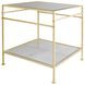 Amos Hammered Gold Leaf Square Side Table with Glass Top