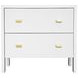 Andre Matte White Lacquer Oak 2 Drawer Side Table