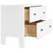 Andre Matte White Lacquer Oak 2 Drawer Side Table