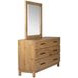 Davenport Rustic Caramel 6 Drawer Dresser with Square Mirror