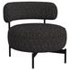 Rita Black Upholstered Swivel Chair