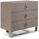 Linea Cerused Greige And Textured Graphite Metal Nightstand