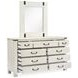 Chesters Mill Alabaster 9 Drawer Dresser with Rectangular Mirror