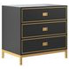 Boulevard Raven Black and Gold 3 Drawer Nightstand