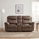 Aram Brown Double Glider 80" Reclining Console Loveseat