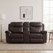 Aram Dark Brown 80" Double Glider Reclining Console Loveseat