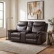 Aram Dark Brown 80" Double Glider Reclining Console Loveseat