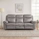 Aram Gray Glider 89" Reclining Sofa With Center Drop Down Cup Holders