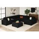 Mesa Black Upholstered Square Modular Ottoman