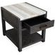Plum Creek Ravenwood Black and White Rectangular Marble Top End Table