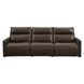 ModZ Chocolate Leather 3 Piece Modular Power Reclining Sectional with Power Headrest and USB Charging