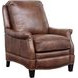 Ashebrooke Wenlock Tawny Leather Push Thru The Arms Recliner with Nailhead Trim