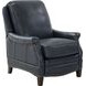 Ashebrooke Barone Navy Blue Leather Push Thru The Arms Recliner with Nailhead Trim