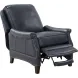 Ashebrooke Barone Navy Blue Leather Push Thru The Arms Recliner with Nailhead Trim