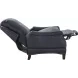 Ashebrooke Barone Navy Blue Leather Push Thru The Arms Recliner with Nailhead Trim