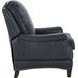 Ashebrooke Barone Navy Blue Leather Push Thru The Arms Recliner with Nailhead Trim