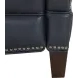 Ashebrooke Barone Navy Blue Leather Push Thru The Arms Recliner with Nailhead Trim
