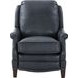 Ashebrooke Barone Navy Blue Leather Push Thru The Arms Recliner with Nailhead Trim