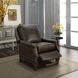 Ashebrooke Ashford Walnut Leather Push Thru The Arms Recliner with Nailhead Trim