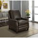 Ashebrooke Ashford Walnut Leather Push Thru The Arms Recliner with Nailhead Trim