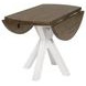 Ashford White and Brown 42" Round Extendable Drop Leaf Dining Table