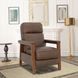 Ashland Oasis Walnut Leather Push Thru The Arms Recliner