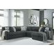 Midnight Madness Gunmetal 5 Piece RAF Chaise Sectional