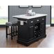 Aspen Black 48" Rectangular Kitchen Island Set of 3