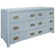Atticus Matte Light Blue Frame Grasscloth 6 Drawer Dresser