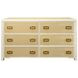 Atticus Matte White Lacquer Frame and Natural Grasscloth 6 Drawer Dresser