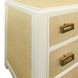 Atticus Matte White Lacquer Frame and Natural Grasscloth 6 Drawer Dresser