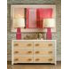 Atticus Matte White Lacquer Frame and Natural Grasscloth 6 Drawer Dresser